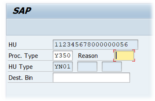 Manual Destination Bin Entry
